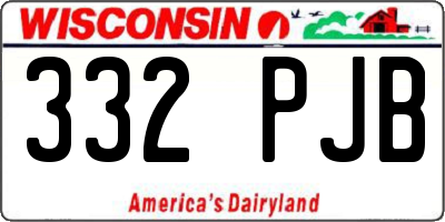 WI license plate 332PJB