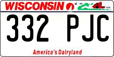WI license plate 332PJC
