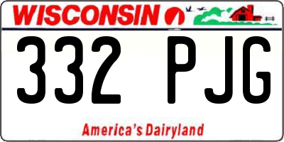 WI license plate 332PJG