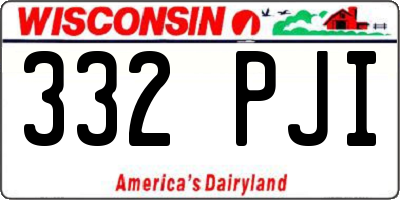 WI license plate 332PJI
