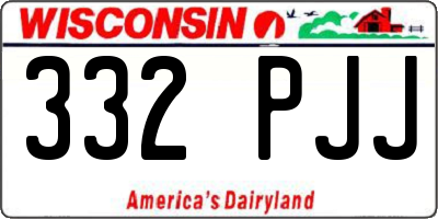 WI license plate 332PJJ