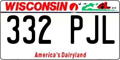 WI license plate 332PJL