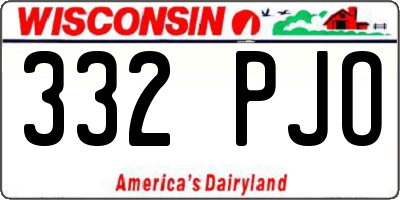 WI license plate 332PJO