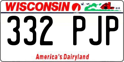 WI license plate 332PJP