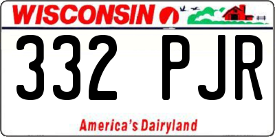 WI license plate 332PJR