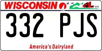 WI license plate 332PJS