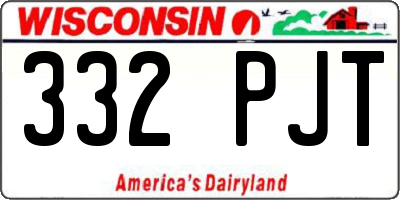 WI license plate 332PJT