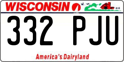 WI license plate 332PJU