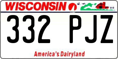 WI license plate 332PJZ