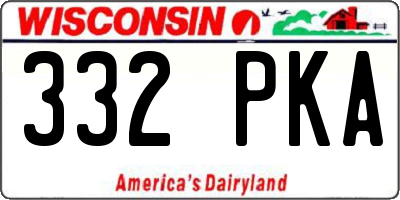WI license plate 332PKA