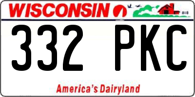 WI license plate 332PKC