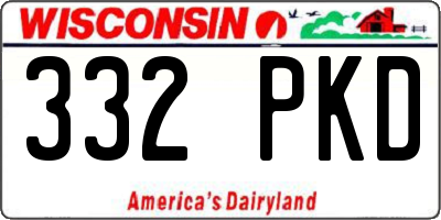 WI license plate 332PKD