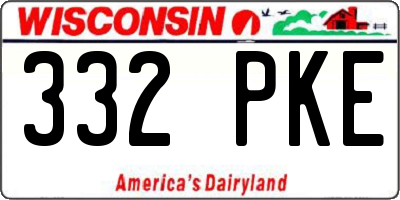 WI license plate 332PKE