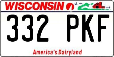 WI license plate 332PKF