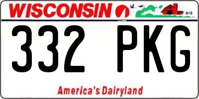 WI license plate 332PKG