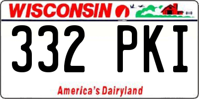 WI license plate 332PKI