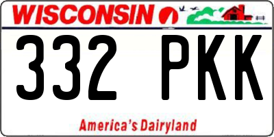 WI license plate 332PKK