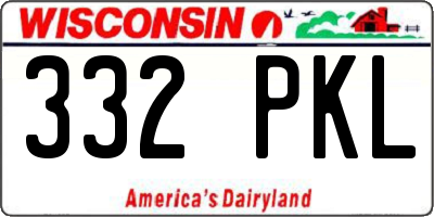 WI license plate 332PKL