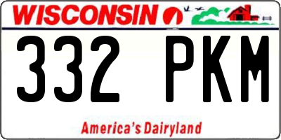 WI license plate 332PKM