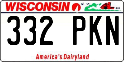 WI license plate 332PKN