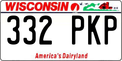 WI license plate 332PKP