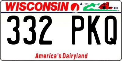 WI license plate 332PKQ