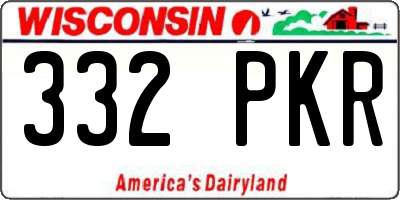 WI license plate 332PKR