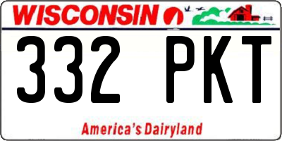 WI license plate 332PKT