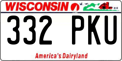 WI license plate 332PKU