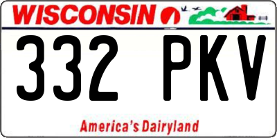 WI license plate 332PKV