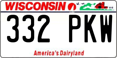 WI license plate 332PKW