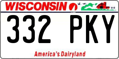 WI license plate 332PKY