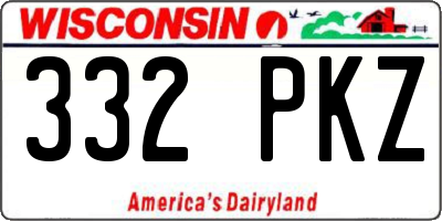 WI license plate 332PKZ