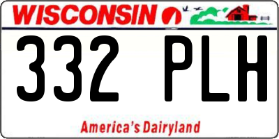 WI license plate 332PLH