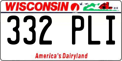 WI license plate 332PLI