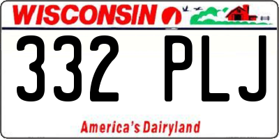 WI license plate 332PLJ