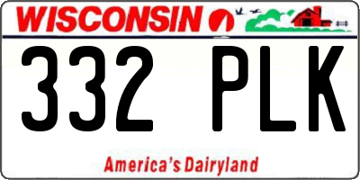 WI license plate 332PLK