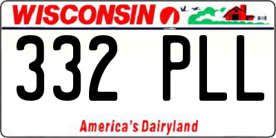 WI license plate 332PLL