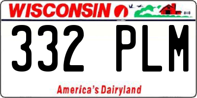 WI license plate 332PLM