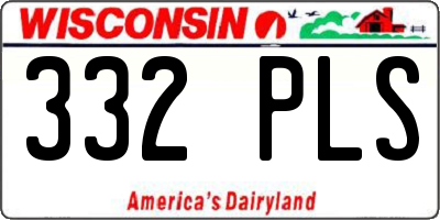 WI license plate 332PLS