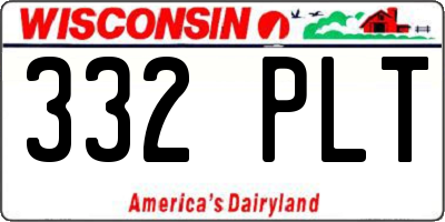 WI license plate 332PLT