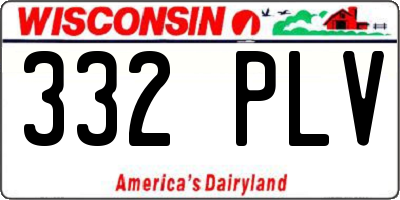 WI license plate 332PLV