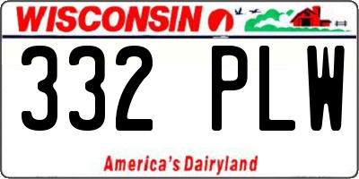 WI license plate 332PLW