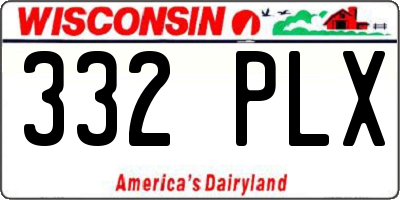 WI license plate 332PLX