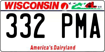 WI license plate 332PMA