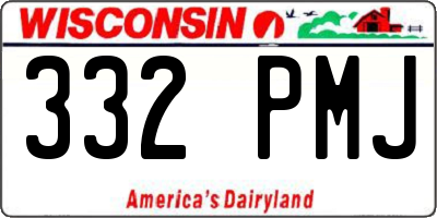 WI license plate 332PMJ