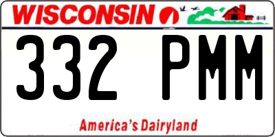 WI license plate 332PMM