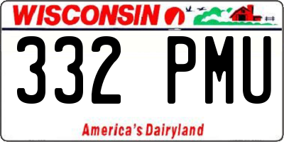 WI license plate 332PMU