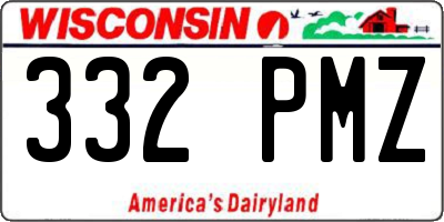 WI license plate 332PMZ