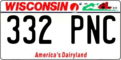WI license plate 332PNC